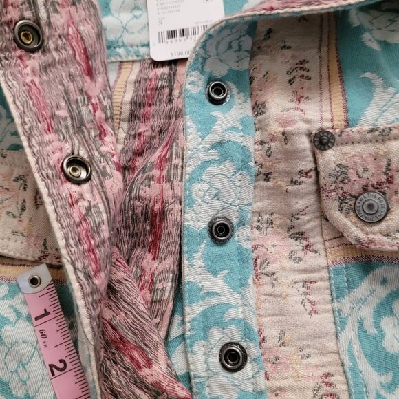 Free People Wonderland Fog Jacquard Shirt Womens S Boho Chic Grandmacore Vintage - Picture 4 of 8